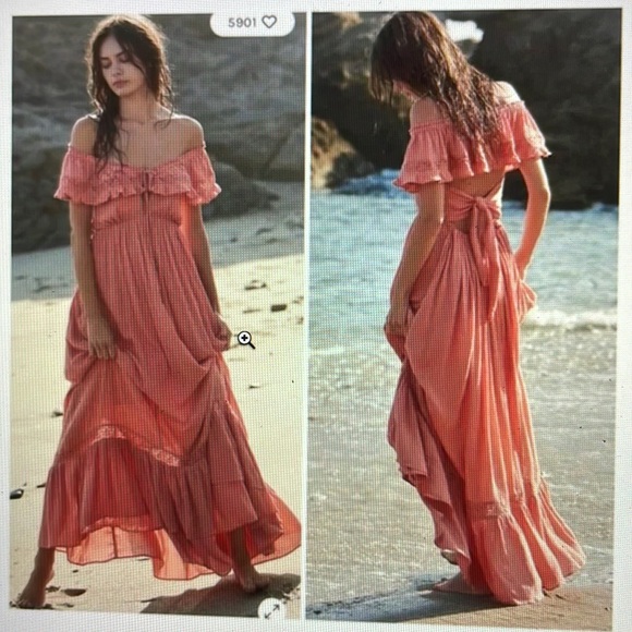 Free people Moonlight ocean maxi in burnt coral - Picture 3 of 5